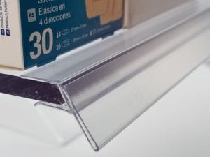 Réglette clipsable plate transparente version inclinée TOUT EN 1 – Hauteur au choix  – À l&rsquo;unité