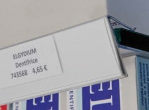 Réglette blanche clipsable plate pour étagère verre – Version haut de meuble – À l&rsquo;unité