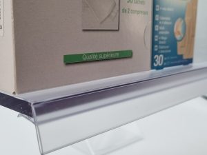 Réglette clipsable plate transparente droite – Hauteur au choix  – À l&rsquo;unité