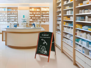 Chevalet de trottoir Entourage bois vernis « Bastille »