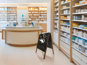 Chevalet de trottoir 85x60cm teinté chêne