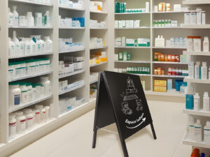 Chevalet de trottoir 85x60cm teinté noir vieilli