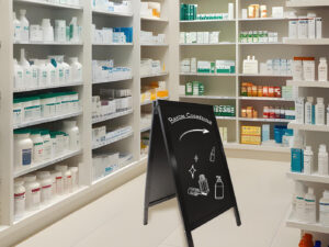 Chevalet de trottoir 93×50,5 cm teinté noir vieilli