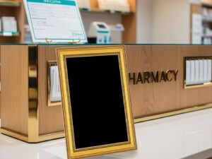 Chevalet de comptoir cadre doré « Ornement »